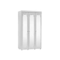 Шкаф 3-х дверный с зеркалами Италия ИТ-55 белое дерево