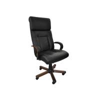 Кресло Дипломат 1Д темный орех/к/з черный