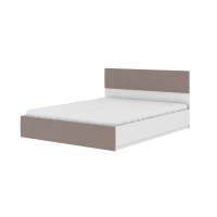 Милос 73-01 Кровать с п/м 1600 Белый снег / Рогожка Саванна Кофе Милос 73-01 Кровать с п/м 1600 Белый снег / Рогожка Саванна Кофе
