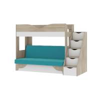 Латте 77-01 кровать-диван Дуб сонома / Аляска / Велюр Морская волна Латте 77-01 кровать-диван Дуб сонома / Аляска / Велюр Морская волна