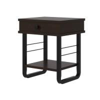 Тумба прикроватная ГРЕТА ММД 205 чёрный/венге