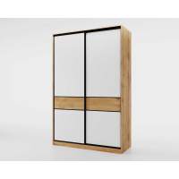 Шкаф-купе SLIM,125*60, Дуб вотан, Белый шёлк