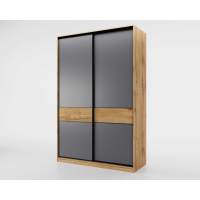 Шкаф-купе SLIM,125*60, Дуб вотан, Темно-серый