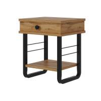 Тумба прикроватная ГРЕТА ММД 205 чёрный/дуб вотан