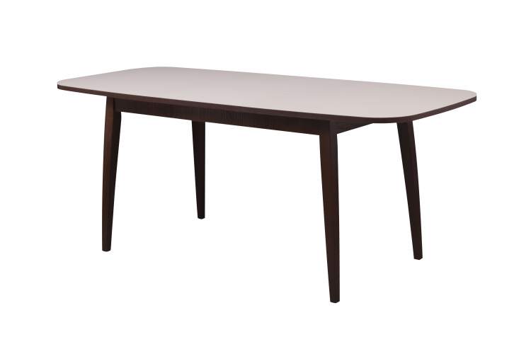 Стол Турин, Стекло, Орех темный/Бежевый матовый-1