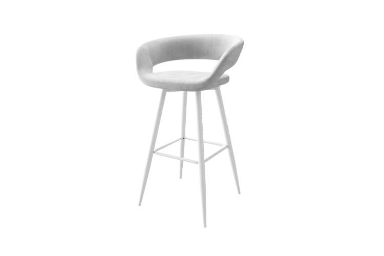 Стул полубарный Барни Р 700, b20 SILVER LUX/БЕЛЫЙ