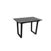 Стол Саен 8 раскладной, Черный/Бетон