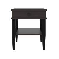 Тумба прикроватная ЛОРИ ММД 207, черный/венге темный
