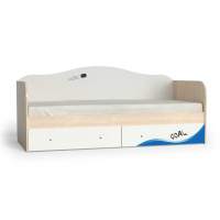 Кровать "Хоккей" Шимо светлый/Белый шёлк Кровать "Хоккей" Шимо светлый/Белый шёлк