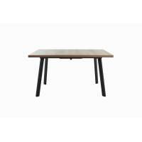 Стол Осло 140, Дуб гудзон шоколадный, Шамони/Чёрный