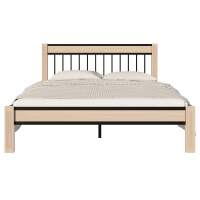 Кровать АГАТА 160, черный/натуральный