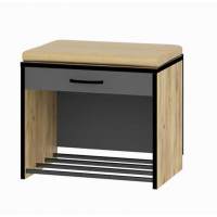 Прихожая Ольга-лофт 5.1 Тумба мини, Экокожа, Дуб крафт золотой/Темно-серый