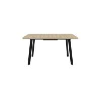 Стол Осло 140, Дуб Сильверджек Ореховый, Чёрный