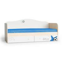 Кровать "Футбол", Шимо светлый/Белый Шёлк Кровать "Футбол", Шимо светлый/Белый Шёлк