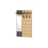 Прихожая Ольга-лофт 6 Вешало настенное с зеркалом, Дуб крафт золотой/Темно-серый