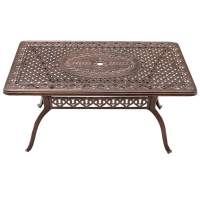 Стол из литого алюминия ВУЛКАН «VOLCANO» 90х175 — Bronze