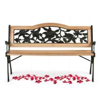 Уличная чугунная скамейка Садовая роза (Garden rose), чугун, лакированный тополь
