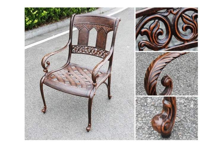 Кресло из литого алюминия САНДАЛОВОЕ ДЕРЕВО «SANDALWOOD»-2