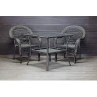 Садовый комплект из искусственного ротанга Мэдисон НЬЮ (Medison NEW) стол квадратный 80х80 + 2 кресла без подушек