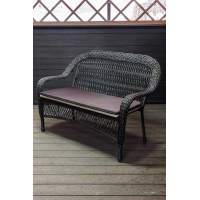 Двухместный диван из искусственного ротанга МЭДИСОН НЬЮ «MEDISON NEW» арт.A07202 dark brown с подушками на сидение