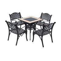 Обеденный комплект стол с барбекю БАРБЕКЮ-3 «BBQ-3» 70х70 арт.6348 + 4 кресла Лион