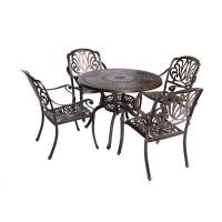 Обеденная группа из литого алюминия c столом ВУЛКАН + 4 кресла ФЕНИКС