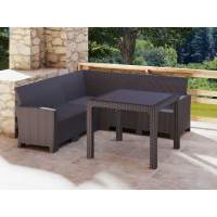 Комплект мебели под ротанг Калифорния “California“ с угловым диваном 240х188 см арт.80497 без подушек столом 95х95 см