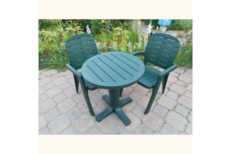 Комплект пластиковой мебели (Стол Дон «Don» круглый D650 мм + 2 кресла «Ибица»)