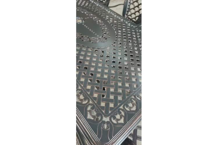 Мебель из литого алюминия стол Вулкан-2 (175х90) + 6 кресел Миранда (7 предметов)-2