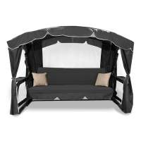 Садовые качели четырехместные «Монако Люкс» с москитной сеткой, сидение:200см., диаметр трубы:63,5мм., нагрузка:450кг. — Graphite