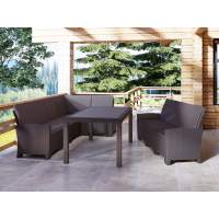 Комплект мебели под ротанг Калифорния “California“ с угловым диваном 240х136 см, 3х-местным диваном 175х62 см с подушками на спинку и столом 165х95 см