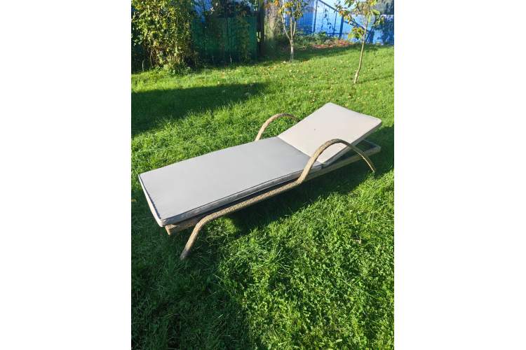 Комплект из искусственного ротанга два шезлонга Империал и столик Мара-2 (Greige)-7