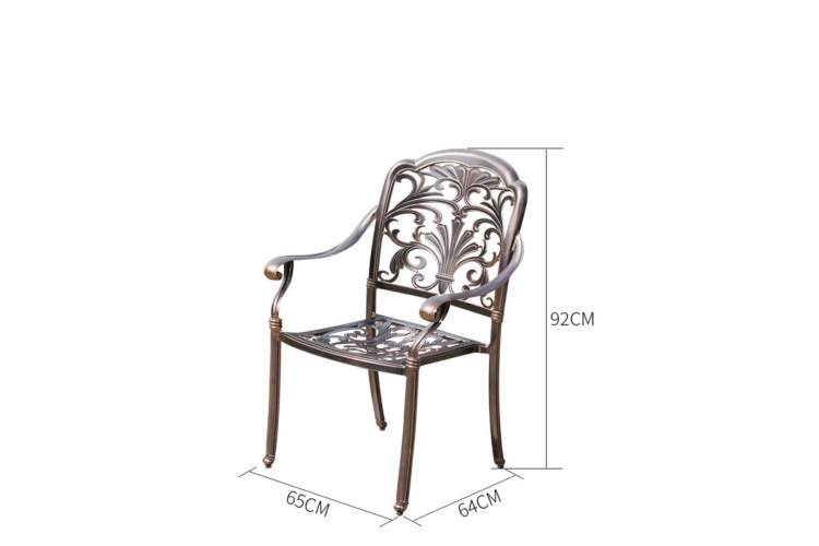 Обеденный комплект из литого алюминия стол Орхидея(120см) + 4 кресла Марбелья-1