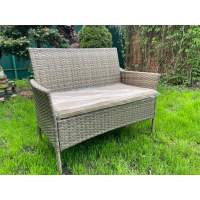 Двухместный диван из искусственного ротанга Анкор — Greige