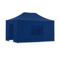 Быстросборный павильон-шатер 3х4,5 м Серии S8 липучки/молния (Синий)