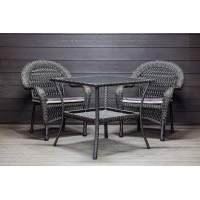 Садовый комплект из искусственного ротанга Мэдисон НЬЮ (Medison NEW) стол квадратный 80х80 + 2 кресла с подушками на сиденье