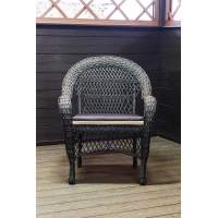 Кресло из искусственного ротанга МЭДИСОН НЬЮ «MEDISON NEW» арт.A6348 dark brown с подушками на сидение