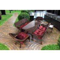 Комплект мебели Мэдисон (Medison) ЛЮКС 2 кресла + 2 дивана + стол + столик журнальный с подушками на сидение и спинку