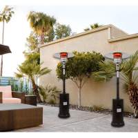 Уличный газовый инфракрасный обогреватель с комплектом для подключения «ГРИБОК» цвет: Черный