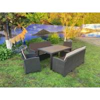 Комплект мебели под искусственный ротанг для отдыха Калифорния «California Family Maxi Set» арт.77787/77770/536 КД — 2П