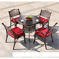 Комплект мебели из литого алюминия стол Феникс(90см) + 4 кресла Лион