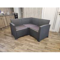 Угловой диван под ротанг Калифорния “California“ 136х136 см арт.80497 с подушками на сиденье