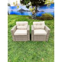 Комплект кресел из искусственного ротанга Сантьяго (2шт.) — Greige