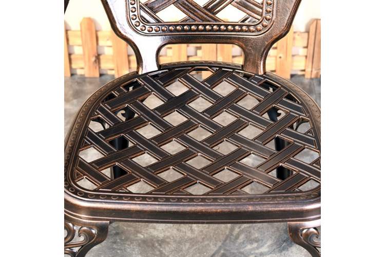 Обеденная группа из литого алюминия стол Древний путь(185х100) + 8 кресел Финляндия (9 предметов)-6