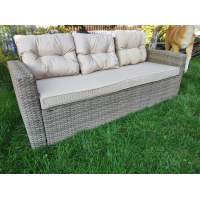 Диван из искусственного ротанга САНТЬЯГО «SANTIAGO» — Greige