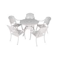 Стол из литого алюминия ВУЛКАН «VOLCANO» D100 — Белый