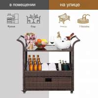 Сервировочный стол с баром из ротанга ВИНКЕЛВАГЕН «WINKELWAGEN»