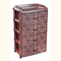 Комод с ящиками широкий , пластиковый 4-х секционный