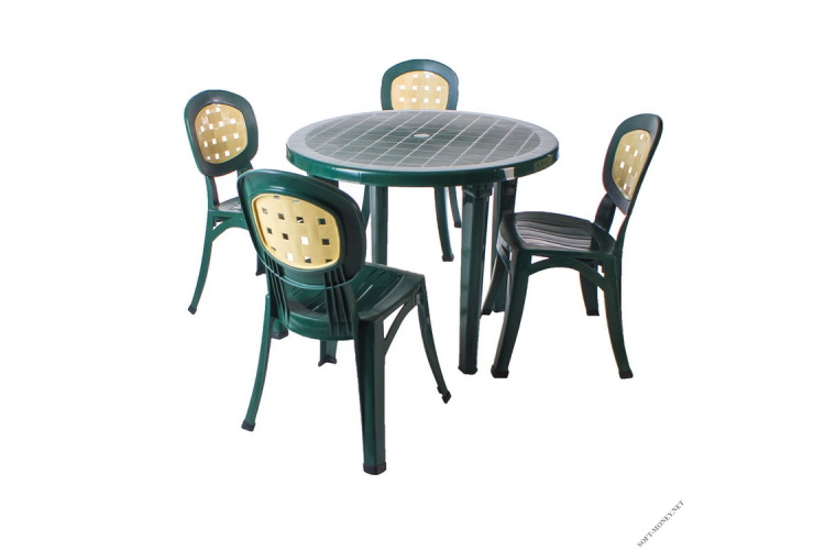 Комплект пластиковый мебели «Рига» (стол круглый Ривьера D 900 + 4 стула Цертоса)