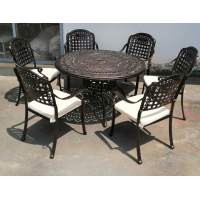 Комплект мебели из литого алюминия стол ОРХИДЕЯ “ORCHID” D100 арт.6053 + 6 кресла ВУЛКАН “VOLCANO” арт.N008 bronze